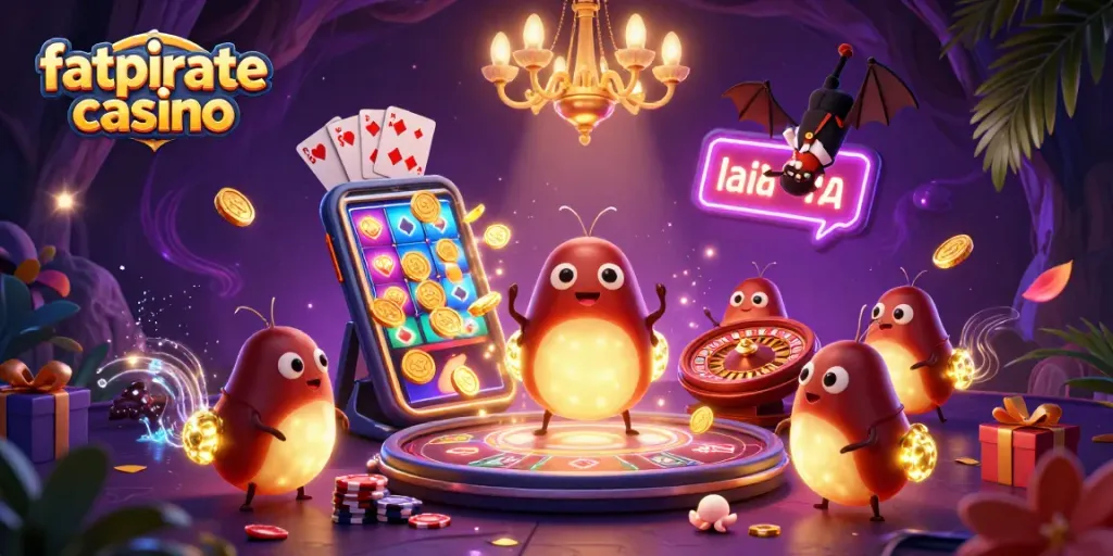 Experience thrilling gameplay at fatpirate casino with vibrant glowworms illuminating the excitement.