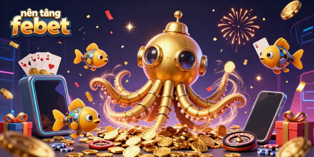 Experience the excitement of nền tảng febet with a vibrant 3D casino world of games and golden treasures.