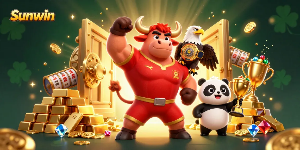 Experience thrilling wins with Sunwin's gaming world featuring characters and dazzling jackpot elements.